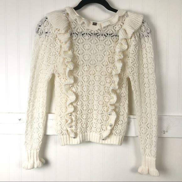 FOR LOVE & LEMONS Pearl V-Neck Cropped Sweater - Picture 3 of 9